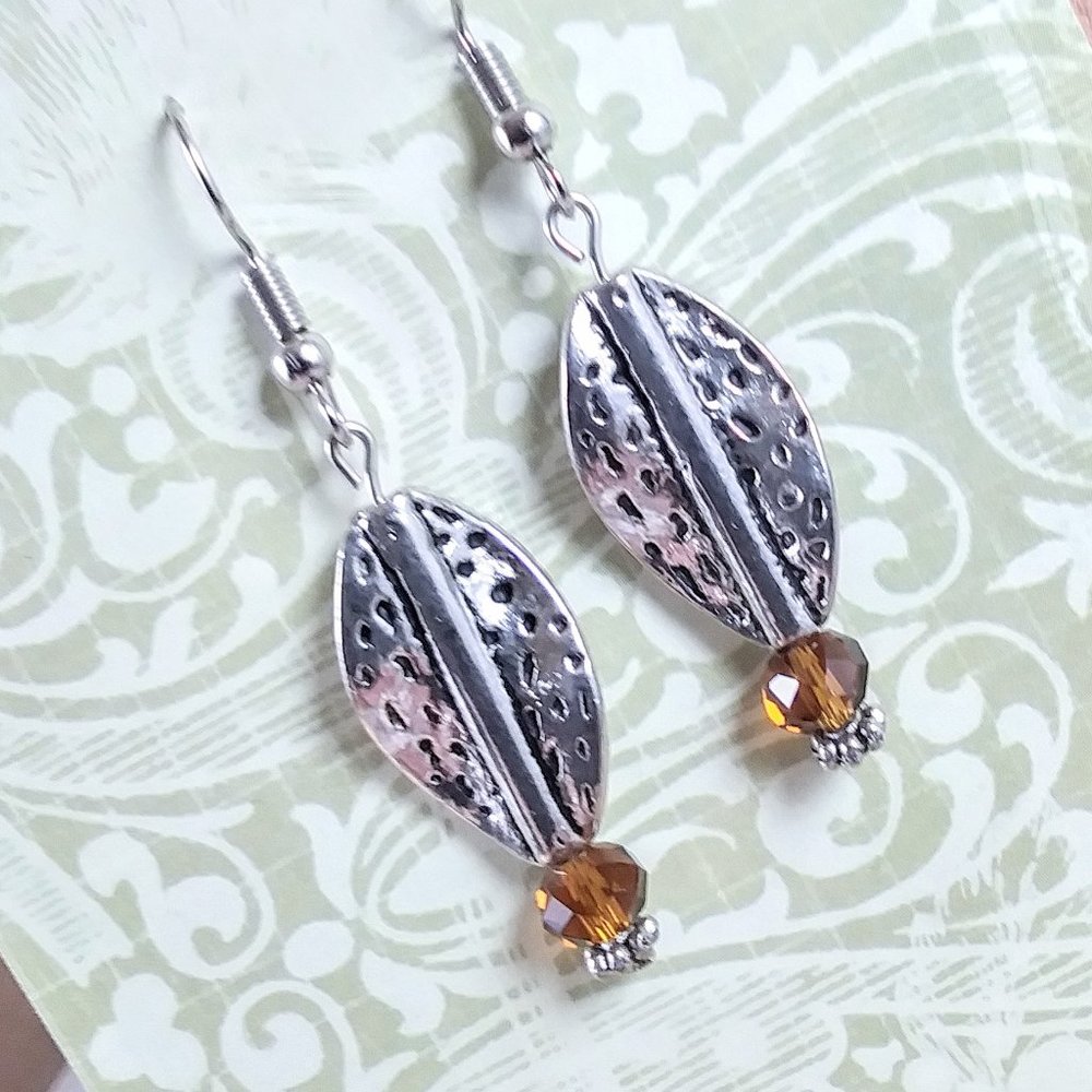 Autumn Crystal Leaf Earrings